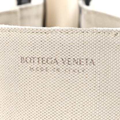 Bottega Veneta Canvas Intrecciato Large Arco Tote Beige Black 7 of 9