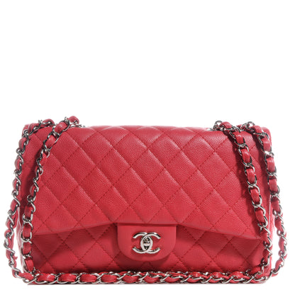 Chanel Washed Caviar Jumbo Single Flap Fuchsia 1 of 9