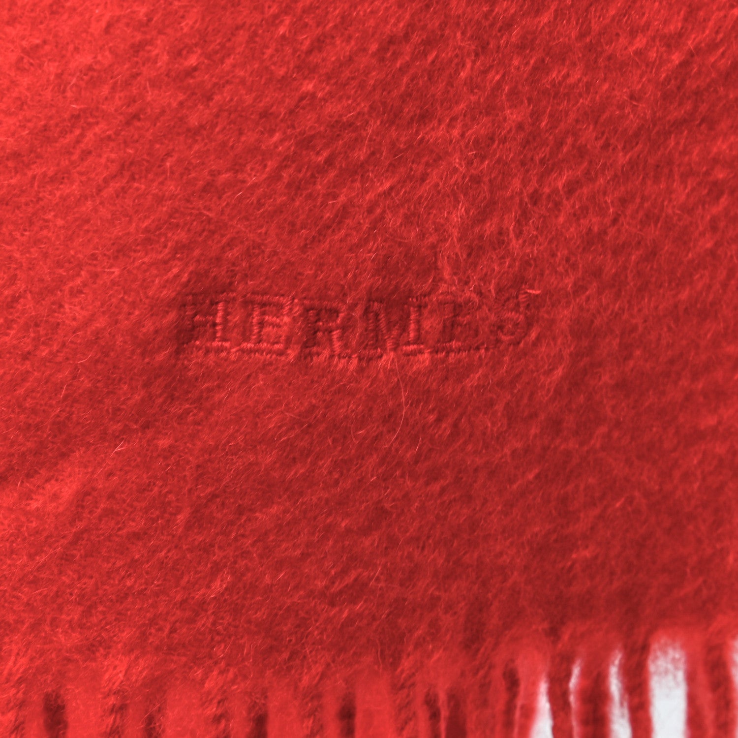 Hermes Cashmere Fringe Scarf Rouge Vif 4 of 4