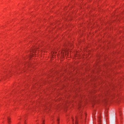 Hermes Cashmere Fringe Scarf Rouge Vif 4 of 4