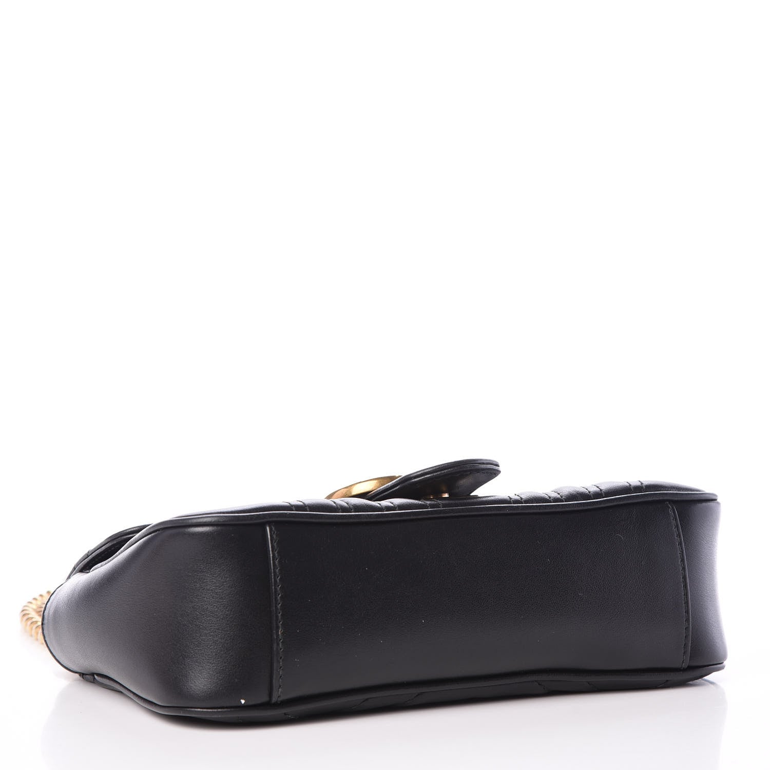 Gucci Calfskin Matelasse Mini GG Marmont Shoulder Bag Black 3 of 10