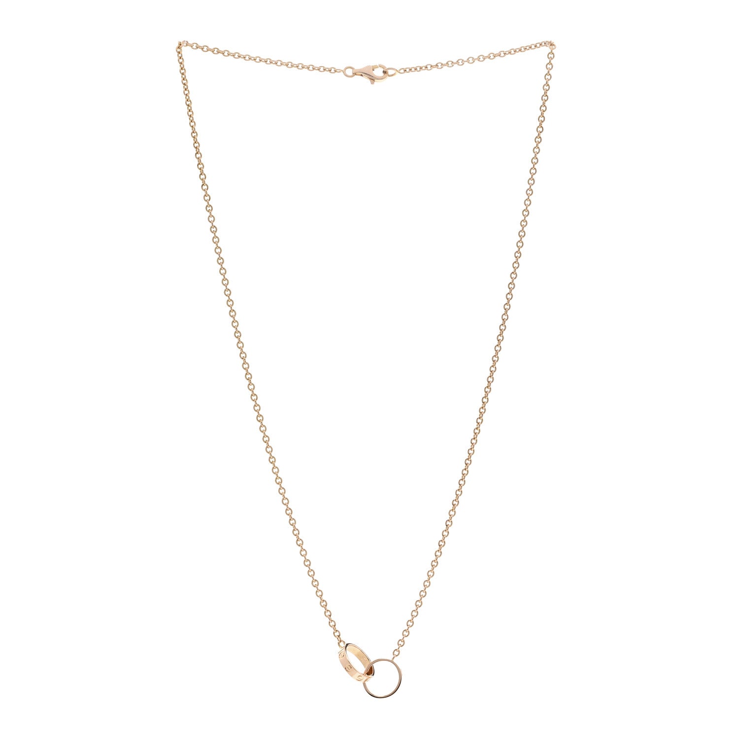 Cartier 18K Pink Gold Interlocking LOVE Necklace 3 of 5