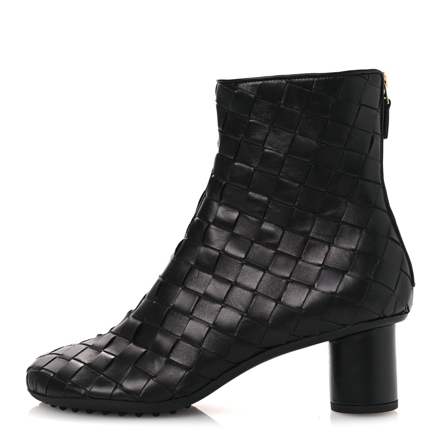 Bottega Veneta Lambskin Intrecciato Atomic Mid Heel Ankle 40 Black 1 of 11
