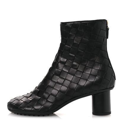 Bottega Veneta Lambskin Intrecciato Atomic Mid Heel Ankle 40 Black 1 of 11