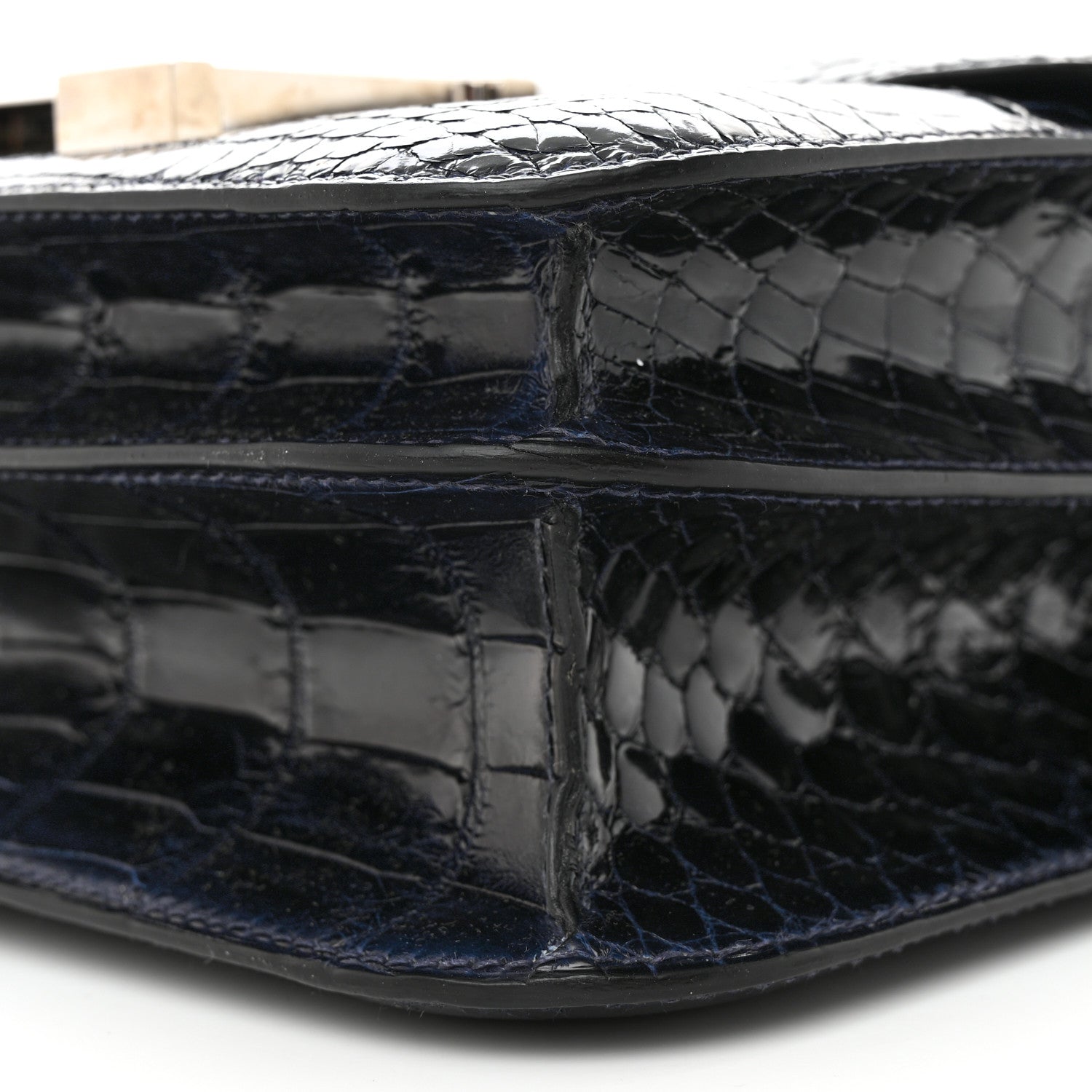 Hermes Shiny Niloticus Crocodile Constance 24 Bleu Marine 10 of 14
