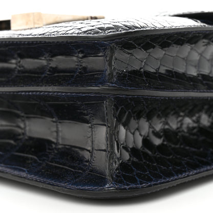 Hermes Shiny Niloticus Crocodile Constance 24 Bleu Marine 10 of 14