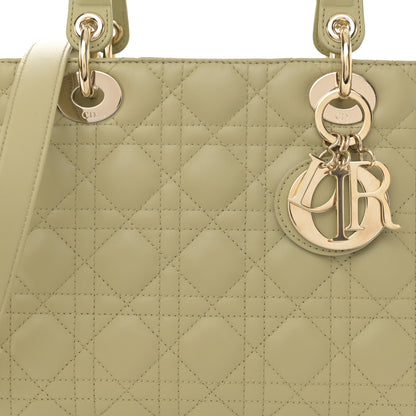 Christian Dior Lambskin Cannage Medium Lady Dior Pastel Peyote Green 8 of 11