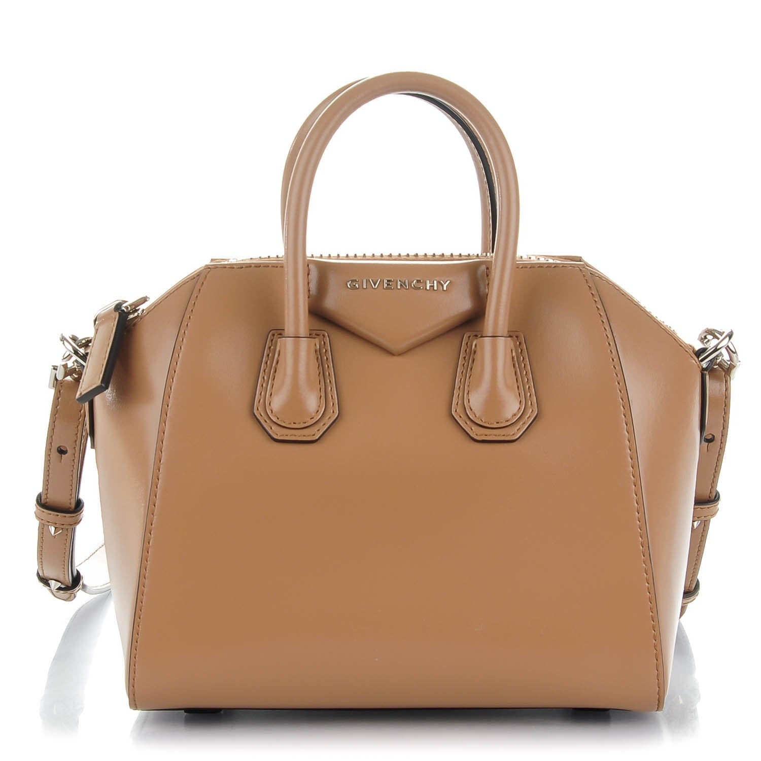 Givenchy Shiny Lord Calfskin Mini Antigona Dark Beige 1 of 7