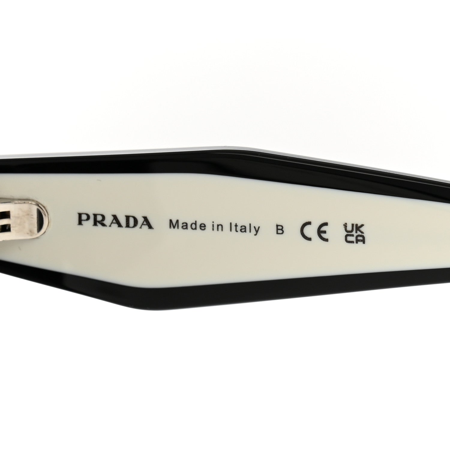 Prada Acetate Square Sunglasses SPR 24Z Black White 5 of 8