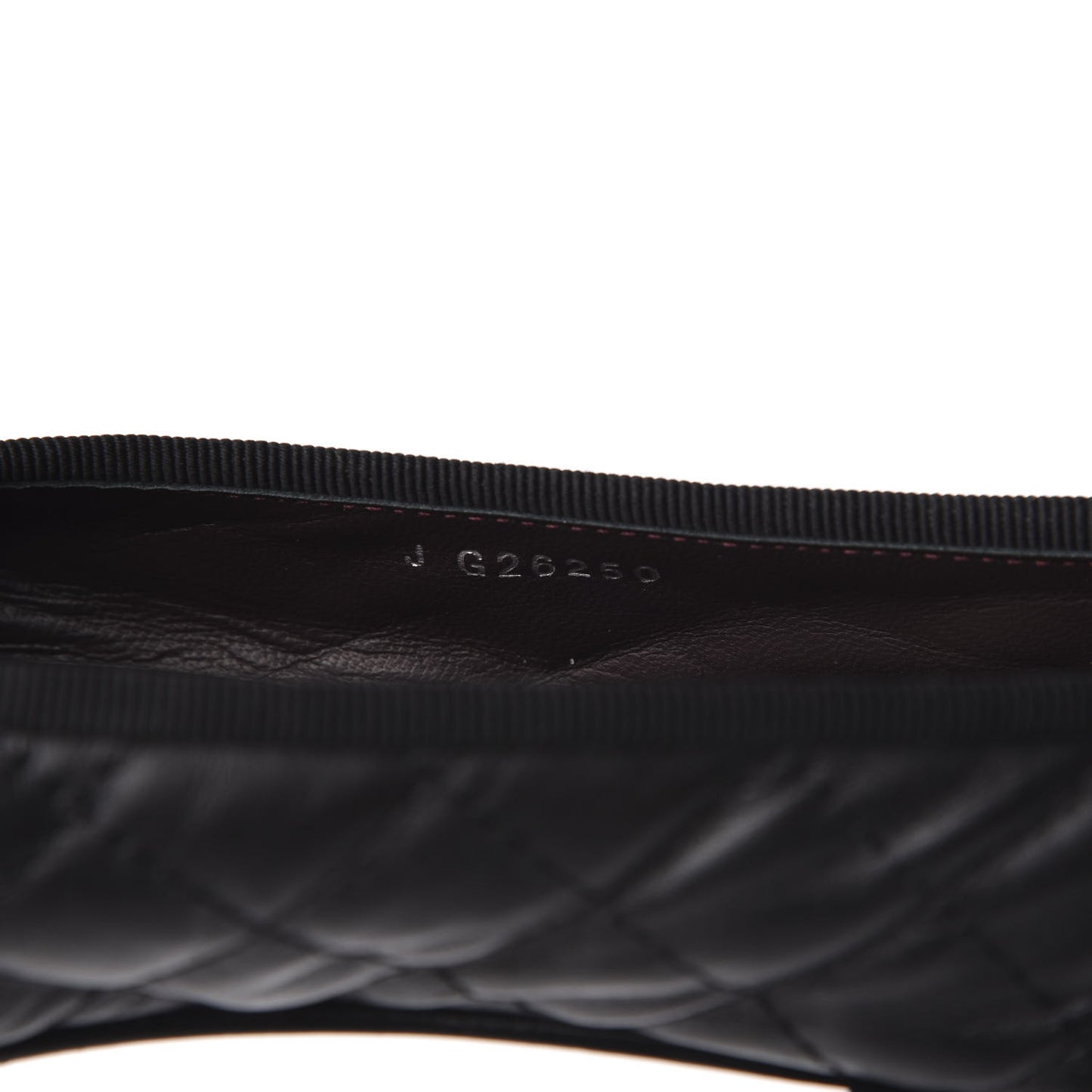 Aged Calfskin Quilted CC Cap Toe Ballerina Flats 39 Black