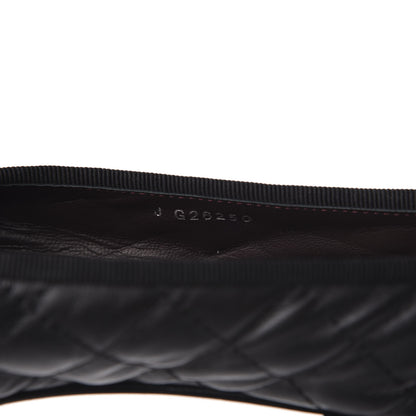 Chanel Aged Calfskin Quilted CC Cap Toe Ballerina Flats 39 Black 10 of 10