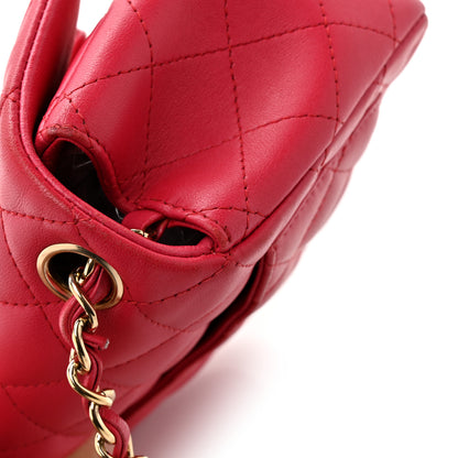 Chanel Lambskin Quilted Mini Square Flap Dark Pink 14 of 14