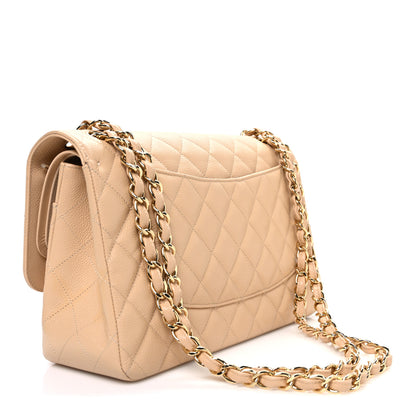 Chanel Caviar Quilted Jumbo Double Flap Beige 3 of 9
