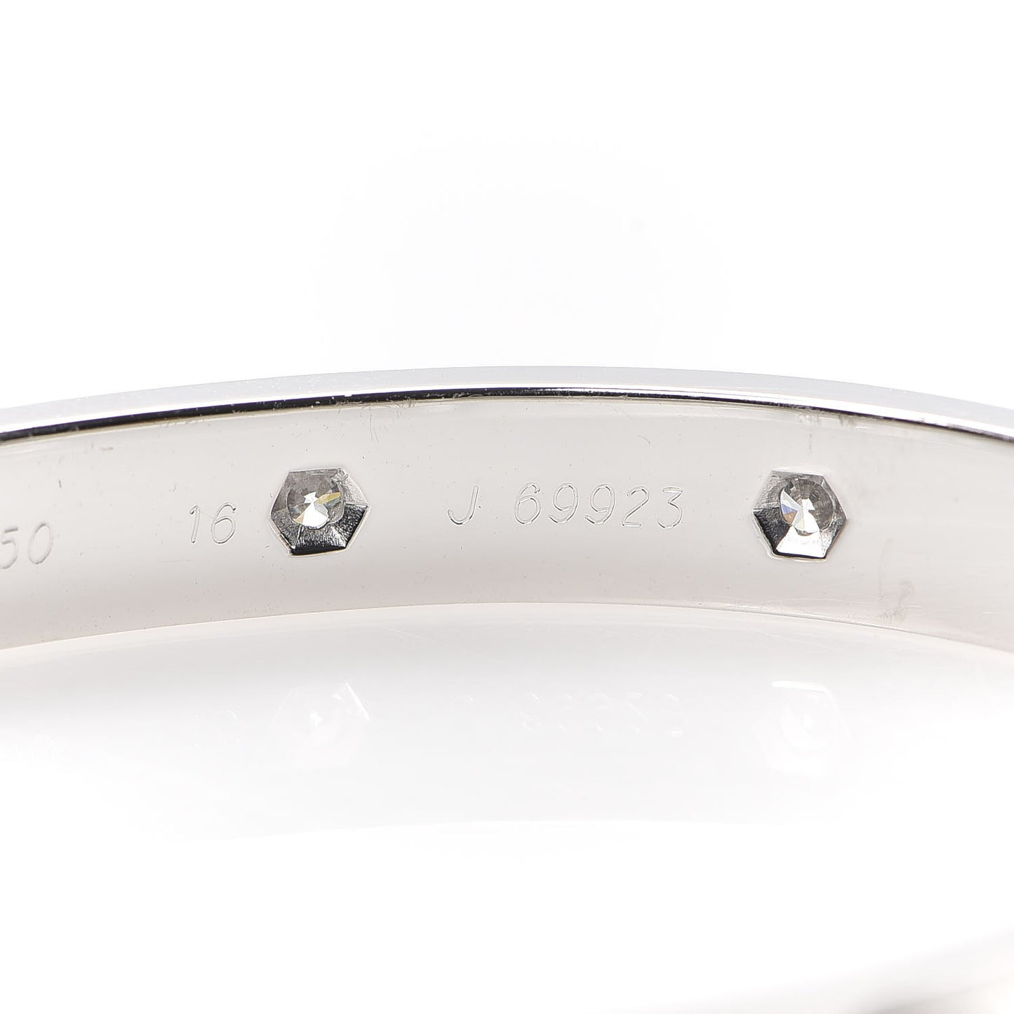 18K White Gold 10 Diamond LOVE Bracelet 16