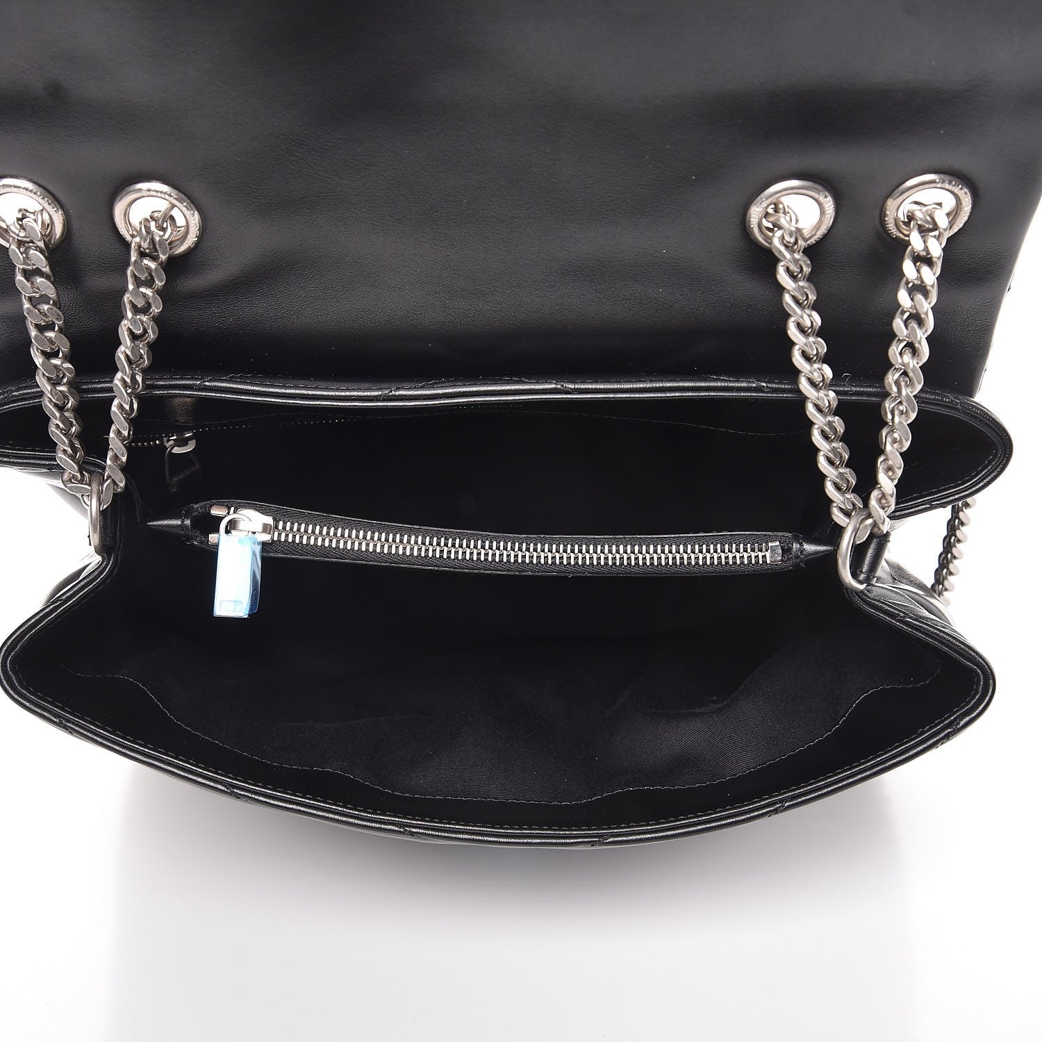 Saint Laurent Calfskin Y Quilted Monogram Medium Loulou Chain Satchel Black 6 of 8