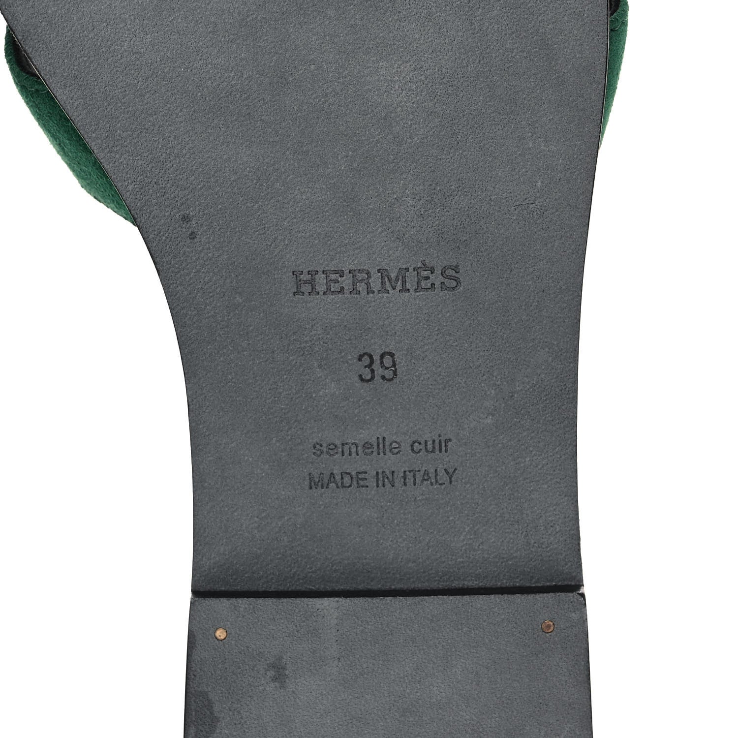 Hermes Suede Goatskin Oran Sandals 39 Vert Electrique 6 of 11