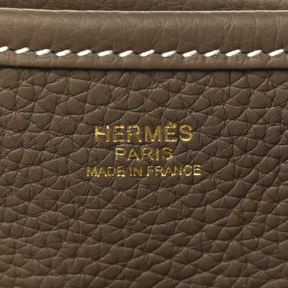 Hermes Taurillon Clemence Evelyne III PM Etoupe 6 of 11