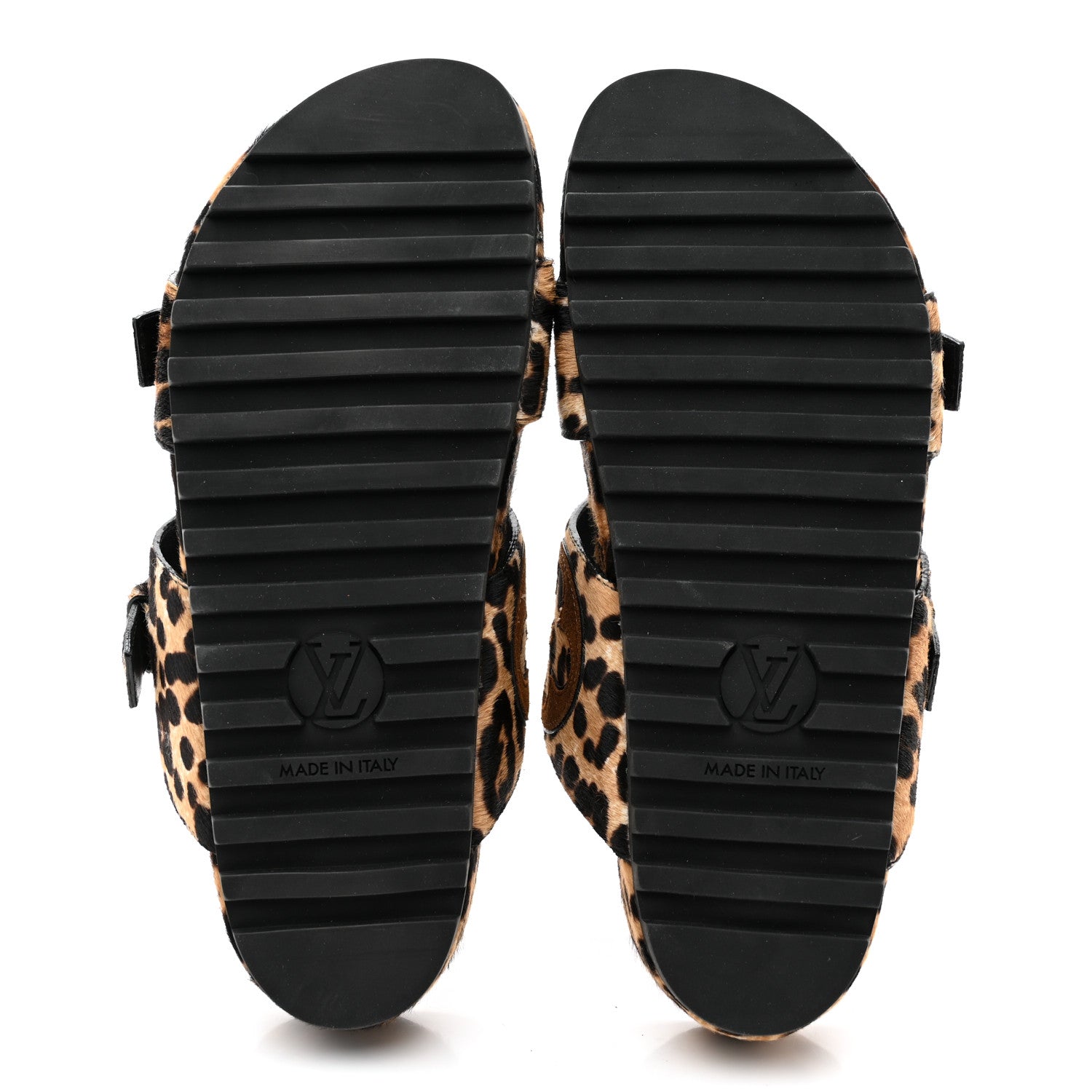 Louis Vuitton Calfskin Pony Hair Leopard Bom Dia Mule Sandals 36 Cognac Brown 5 of 9