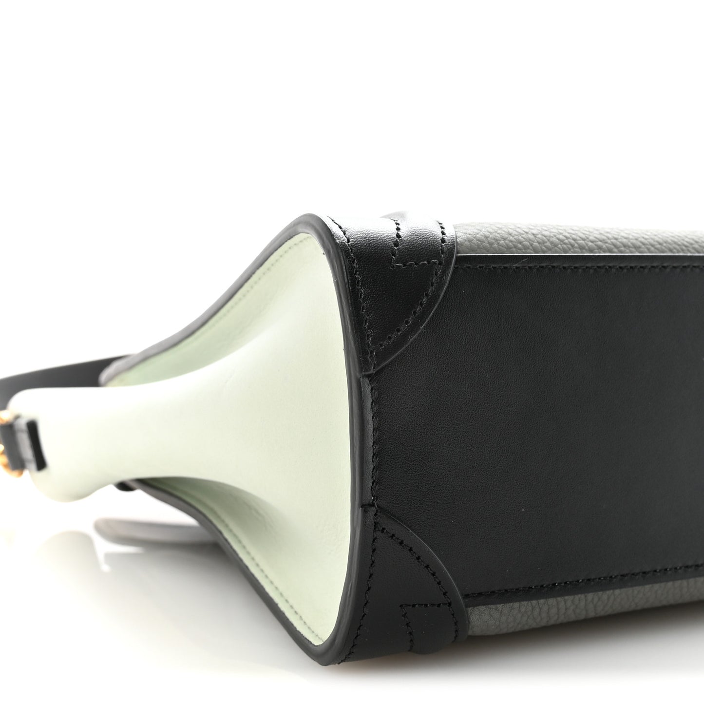 Baby Grained Calfskin Nano Tri-Color Luggage Zinc Almond