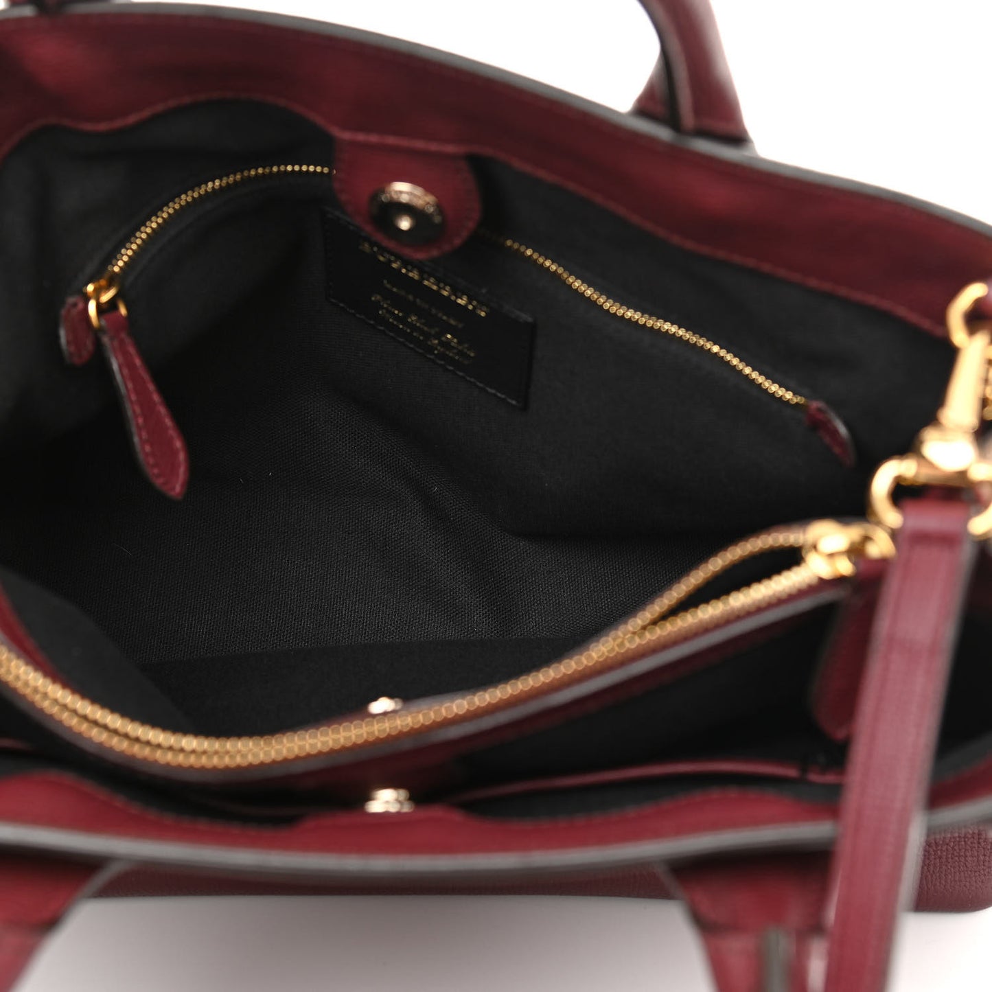 Grainy Calfskin House Check Medium Banner Tote Mahogany Red