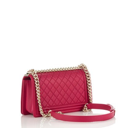 Chanel Caviar Quilted Medium Boy Flap Fuchsia 3 of 8