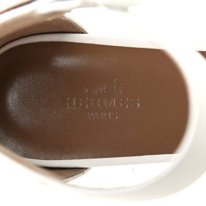 Hermes Goatskin Doll 60 Espadrille Wedge Sandals 37 White 7 of 8
