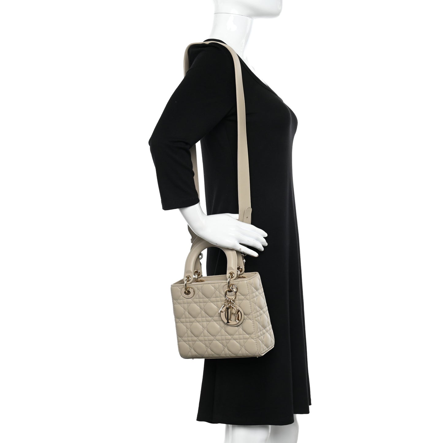 Lambskin Cannage Small My ABCDior Lady Dior Hazelnut