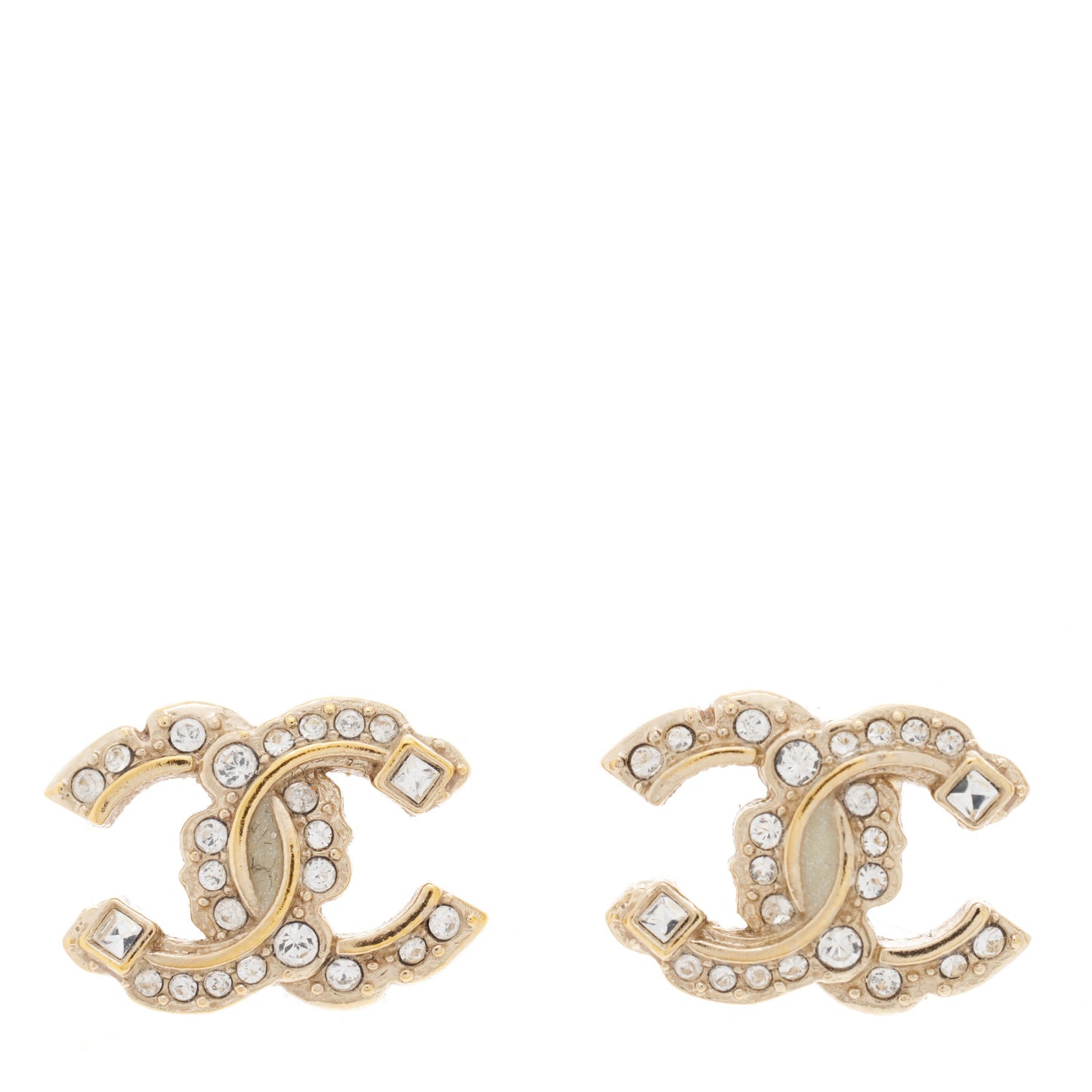 Crystal CC Earrings Gold