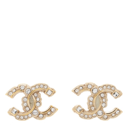 Chanel Crystal CC Earrings Gold 1 of 6