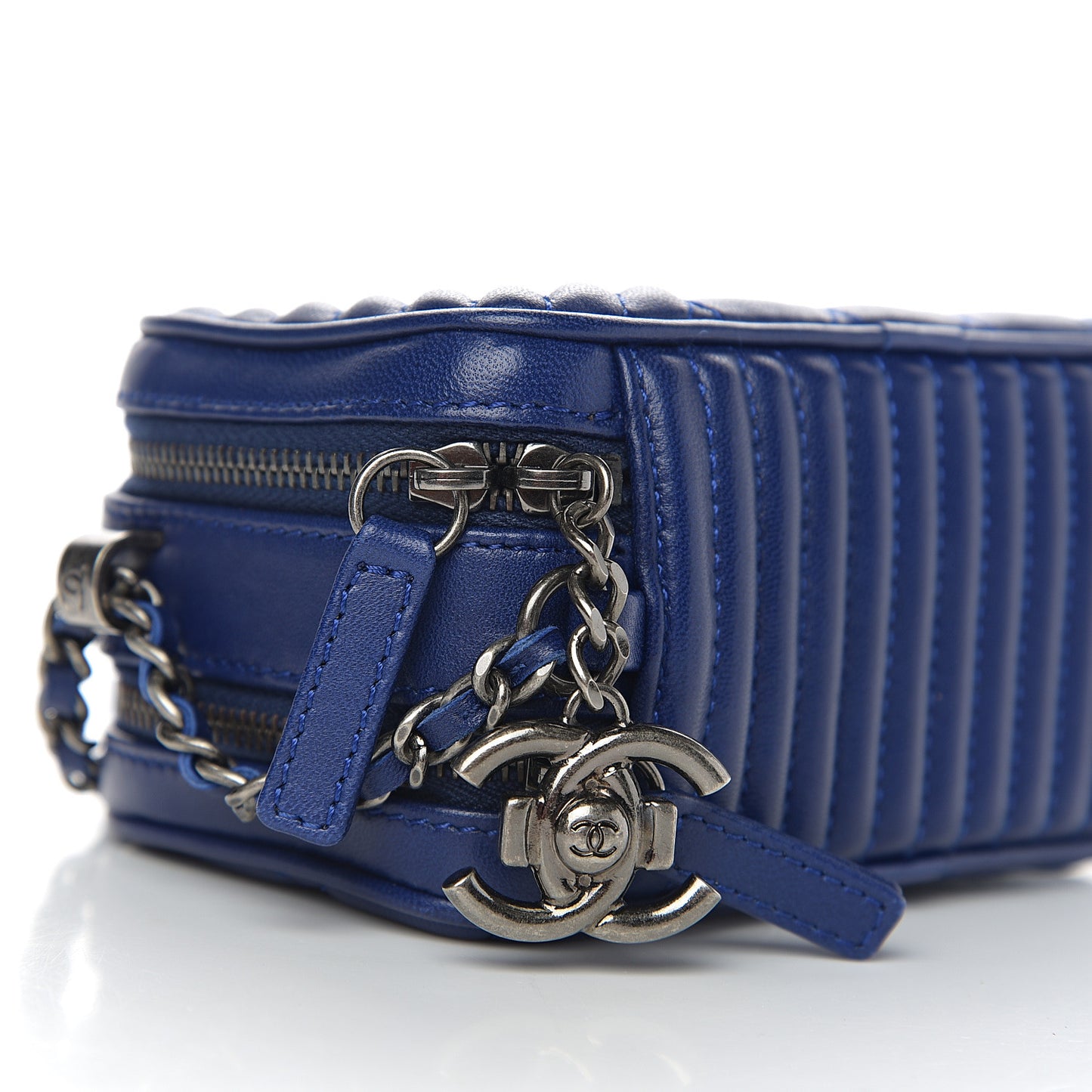 Lambskin Quilted Mini Coco Boy Camera Bag Blue