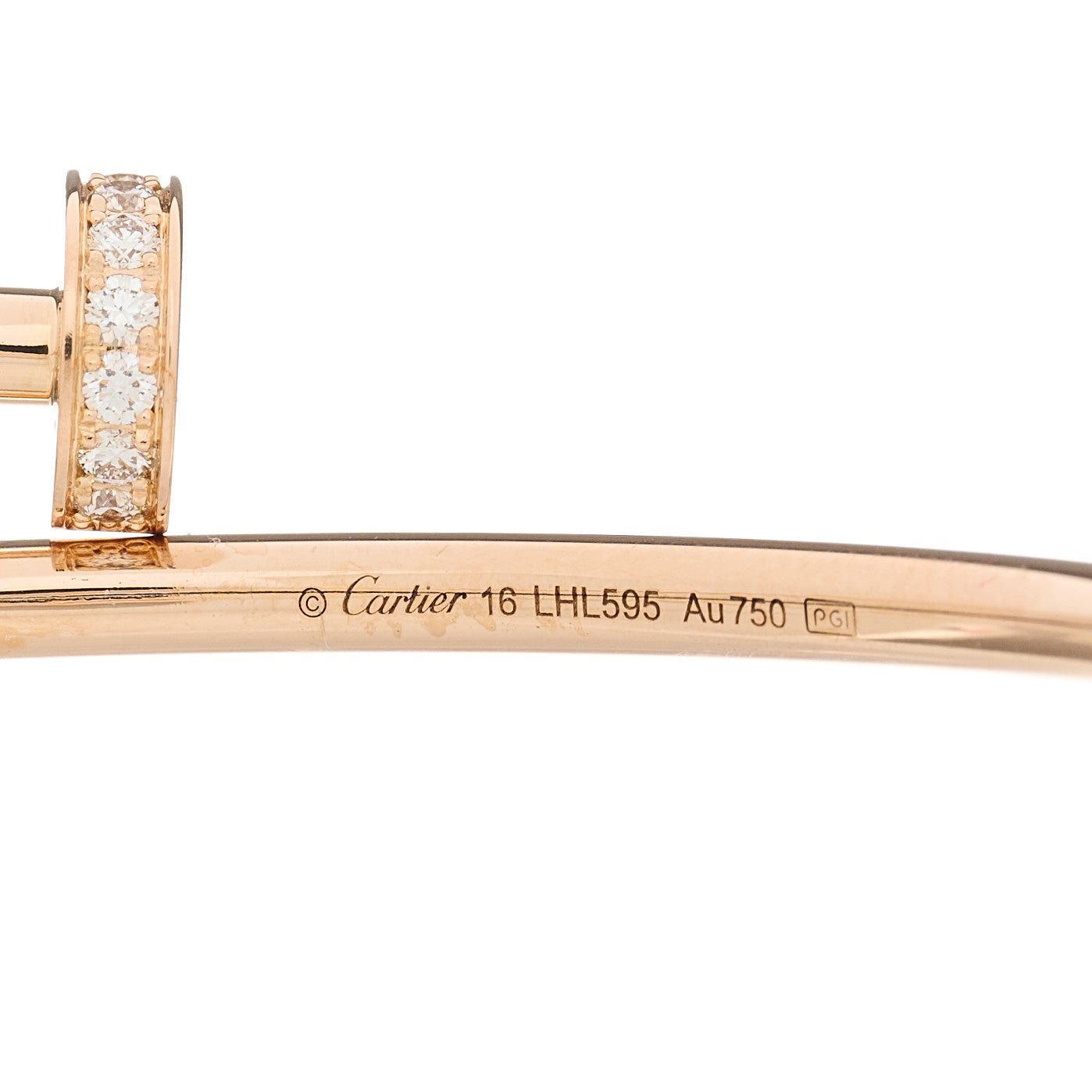 Cartier 18K Pink Gold Diamond Small Juste Un Clou Bracelet 16 3 of 3