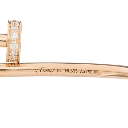 Cartier 18K Pink Gold Diamond Small Juste Un Clou Bracelet 16 3 of 3