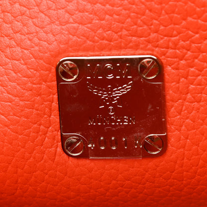 MCM Calfskin Medium Milano Tote Tangerine Tango Winter Mos 6 of 10