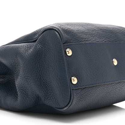 Gucci Calfskin Small Bamboo Shopper Tote Navy 10 of 11