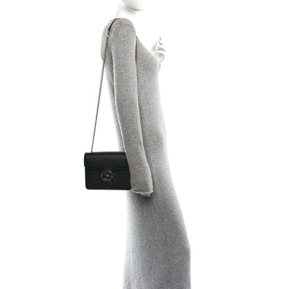 Gucci Dollar Calfskin Small Interlocking G Shoulder Bag Black Black 2 of 10