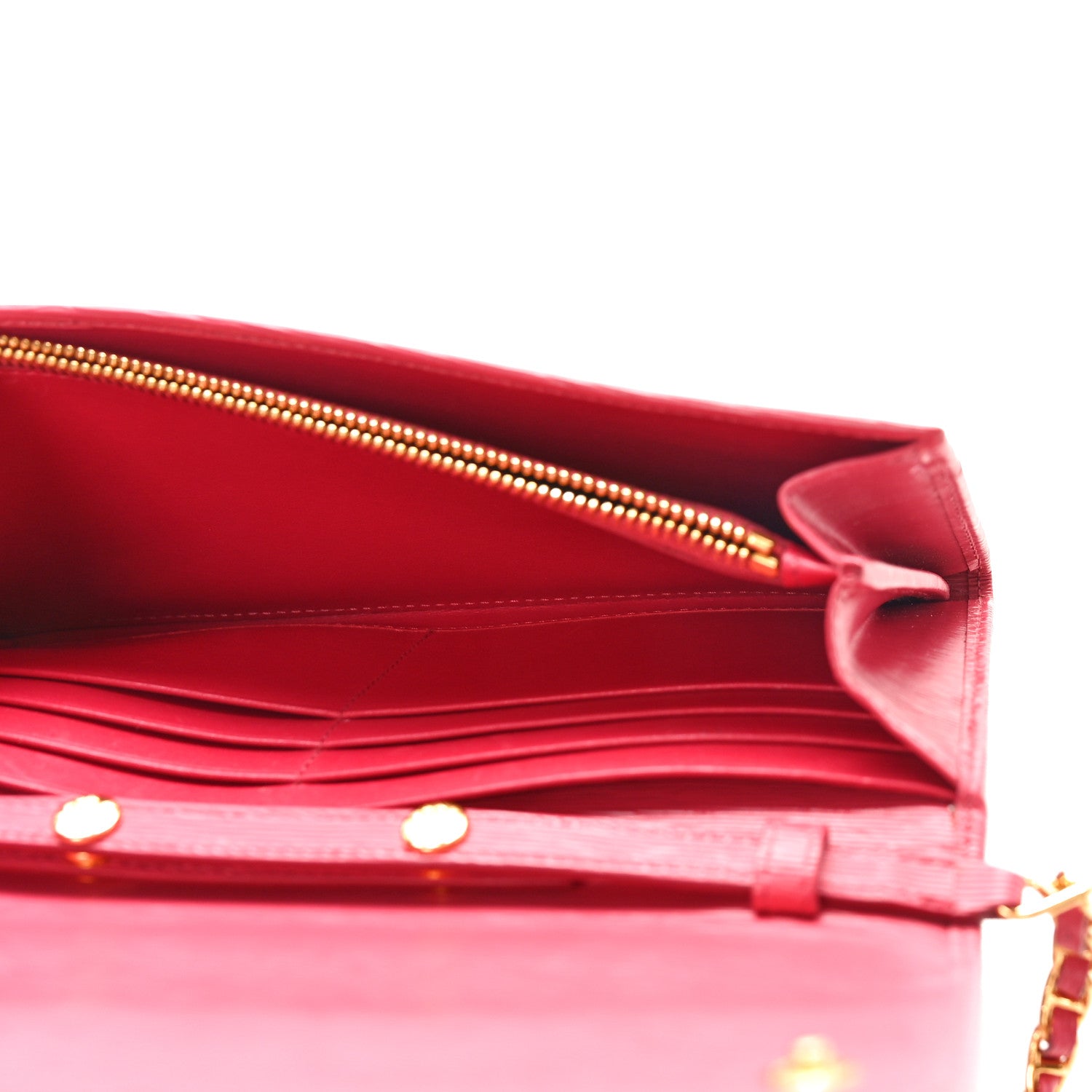 Prada Vitello Move Metal Oro Chain Wallet Peonia 5 of 8