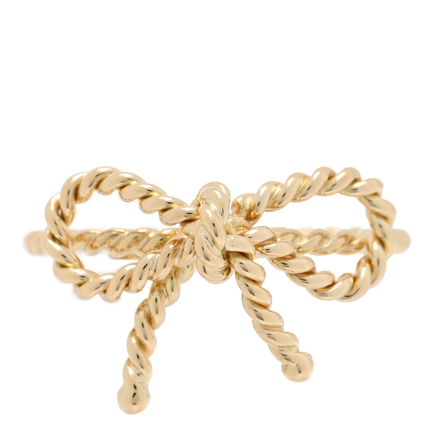 Tiffany 18K Yellow Gold Twist Bow Ring 51 5.75 1 of 4