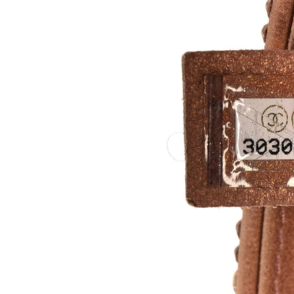 Chanel Suede Calfskin Crystal Mini Flap Pink Golden 8 of 11