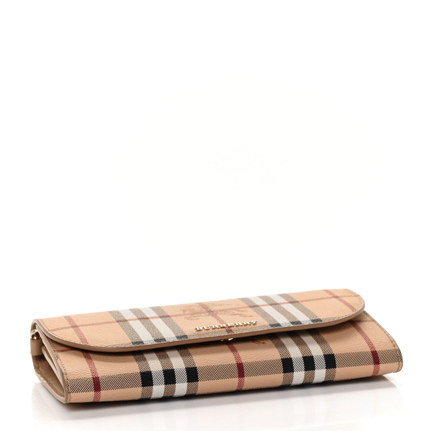 Burberry Haymarket Check Henley Wallet On Chain Mid Camel 4 of 8