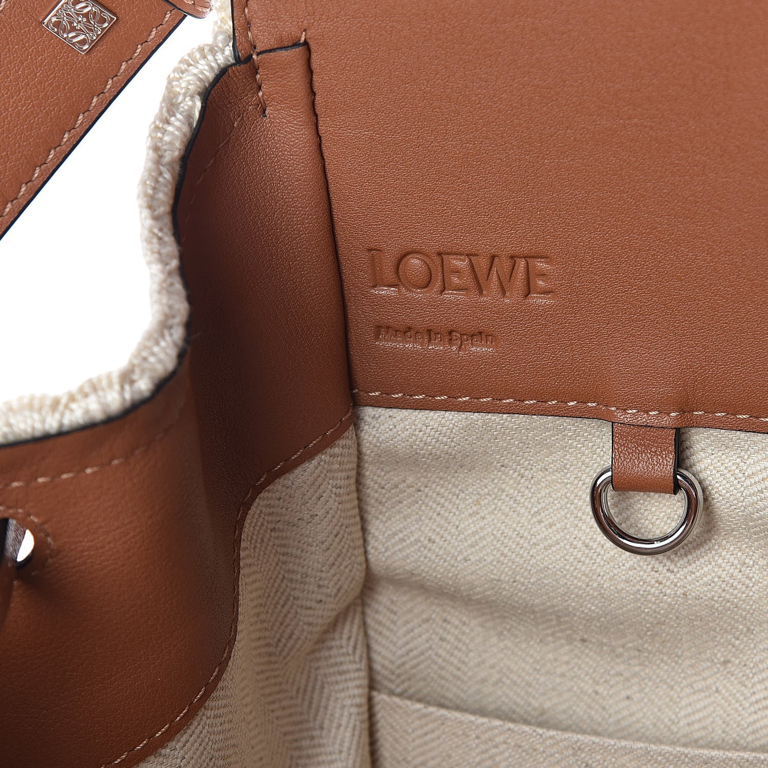 Loewe Calfskin Small Crochet Trim Hammock Shoulder Bag Tan 6 of 11