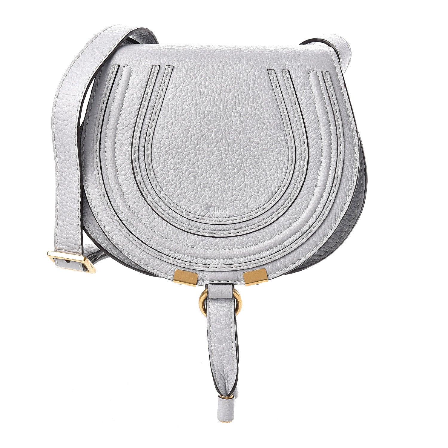 Chloe Calfskin Mini Marcie Round Crossbody Bag Airy Grey 1 of 10