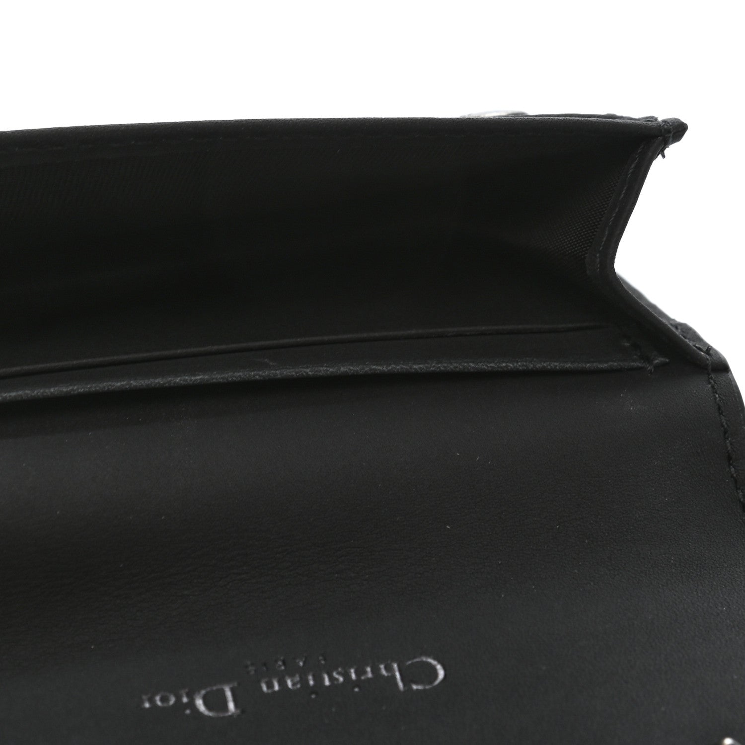 Christian Dior Ultra Matte Calfskin Saddle Card Holder Black 5 of 8