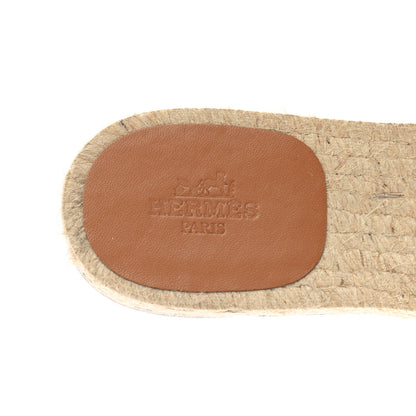 Hermes Nappa Famosa Espadrille Sandals 38 Naturel 6 of 8