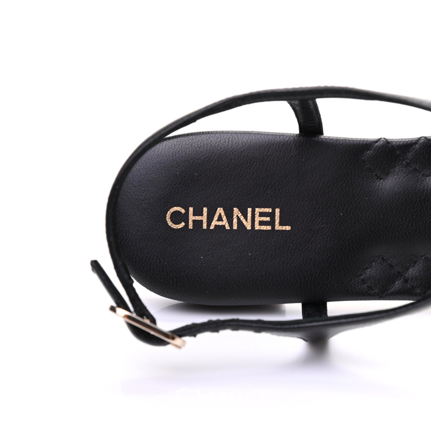 Chanel Lambskin Chain CC Logo Thong Sandals 37 Black 7 of 10