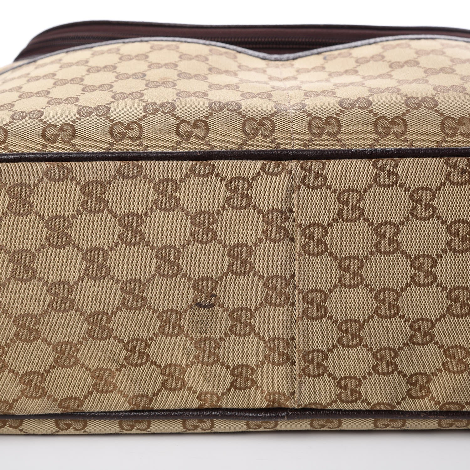 Gucci Monogram Natural Pigskin Large Diaper Bag Beige Ebony Cocoa Dark Chocolate 13 of 14