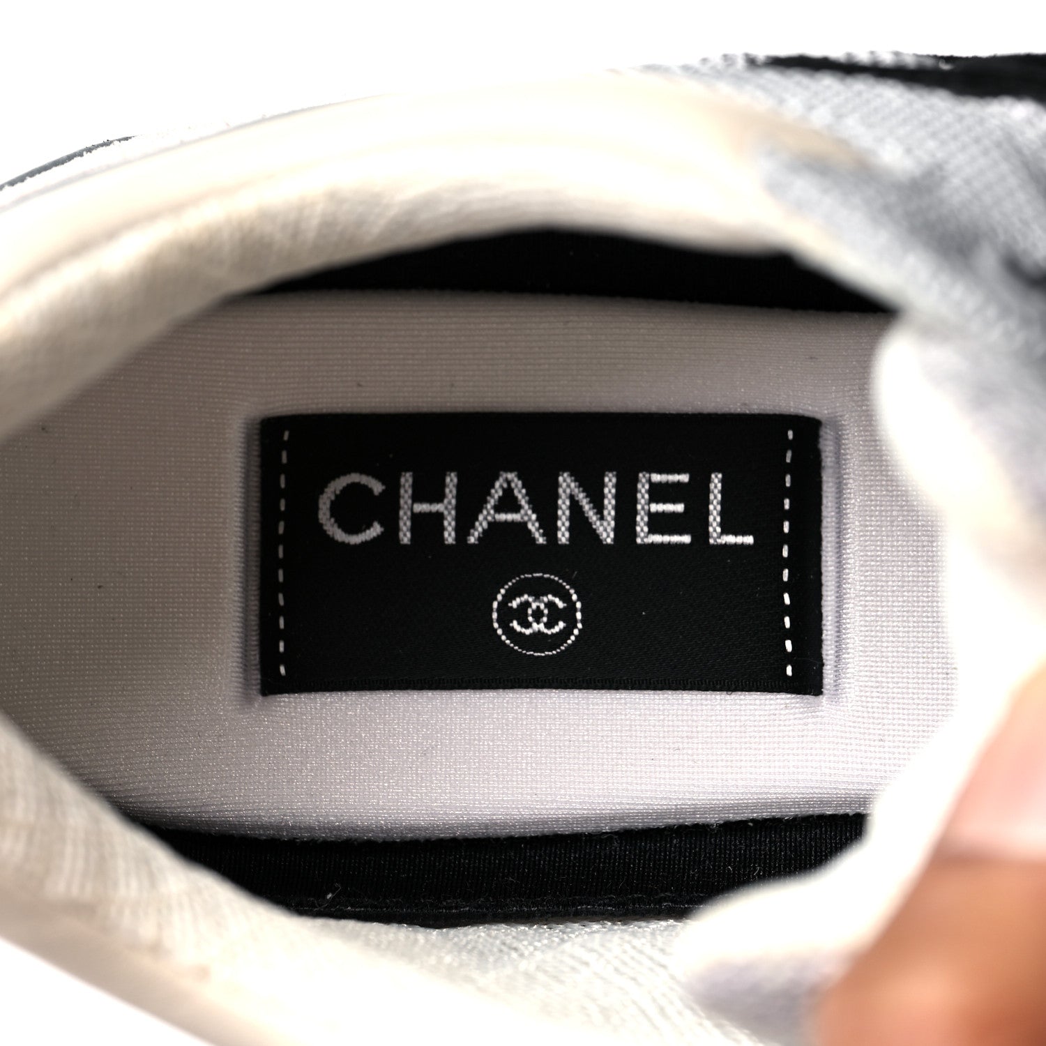 Chanel Nylon Calfskin Suede Womens CC Sneakers 39 Grey White Pink 7 of 8
