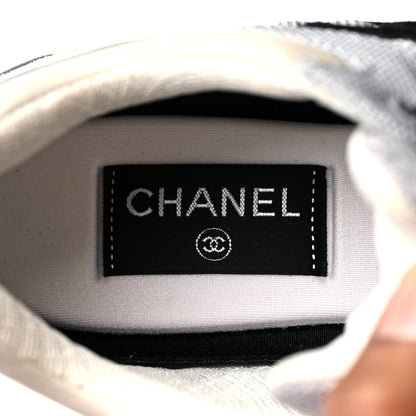 Chanel Nylon Calfskin Suede Womens CC Sneakers 39 Grey White Pink 7 of 8