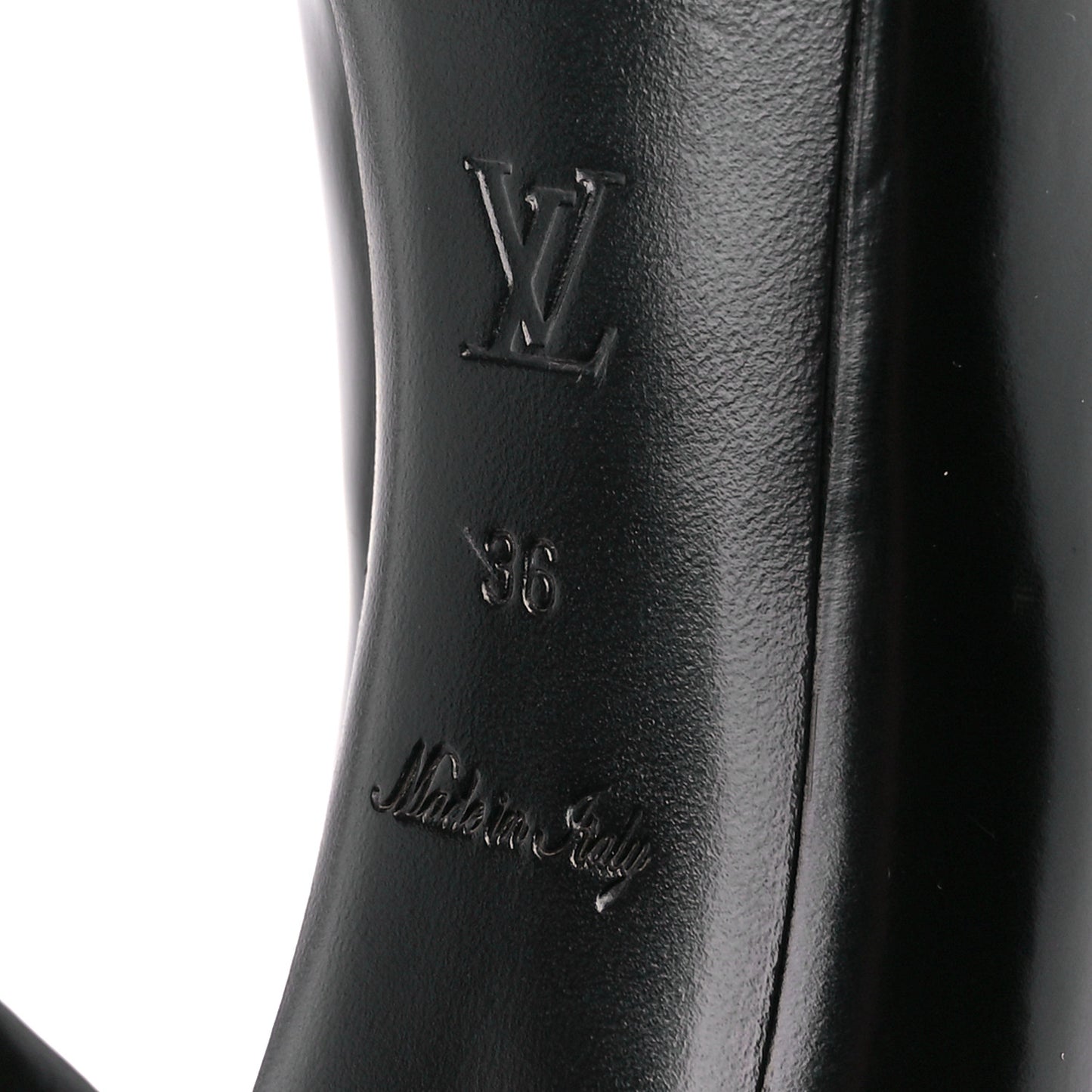 LOUIS VUITTON Smooth Calfskin Buckle Peep Toe Pumps 36 Black