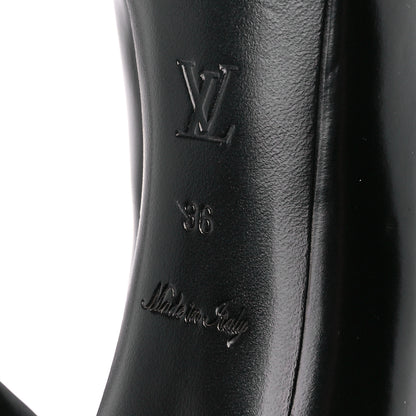 Louis Vuitton LOUIS VUITTON Smooth Calfskin Buckle Peep Toe Pumps 36 Black 7 of 9