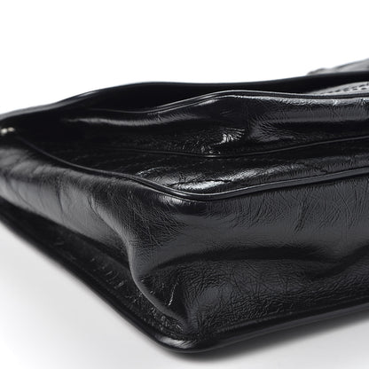 Saint Laurent Crinkled Calfskin Matelasse Monogram Large Niki Chain Satchel Black 5 of 10